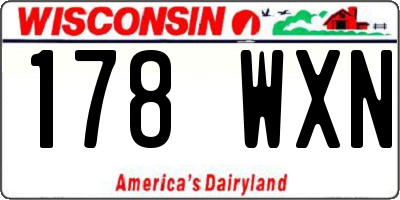 WI license plate 178WXN