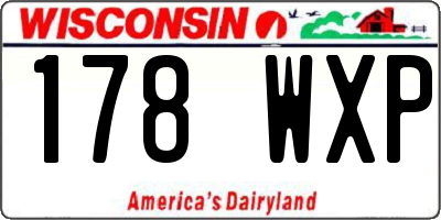 WI license plate 178WXP