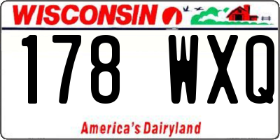 WI license plate 178WXQ