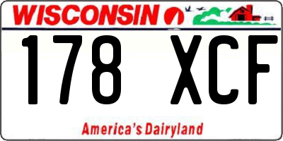 WI license plate 178XCF