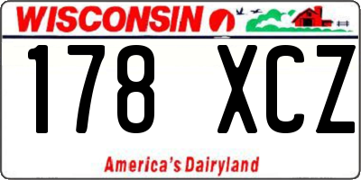 WI license plate 178XCZ
