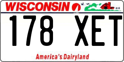 WI license plate 178XET