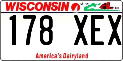WI license plate 178XEX