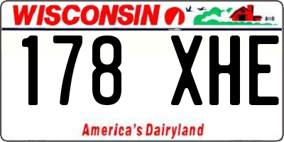 WI license plate 178XHE