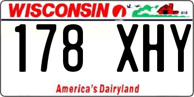 WI license plate 178XHY