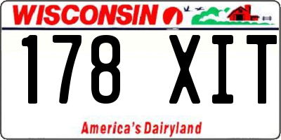 WI license plate 178XIT