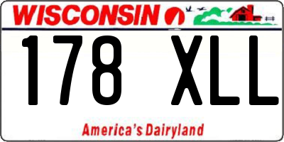 WI license plate 178XLL