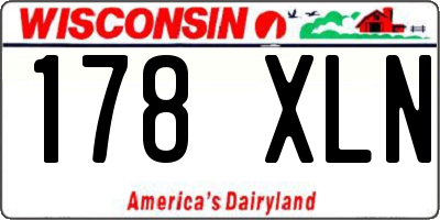 WI license plate 178XLN