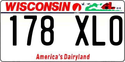 WI license plate 178XLO