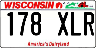 WI license plate 178XLR