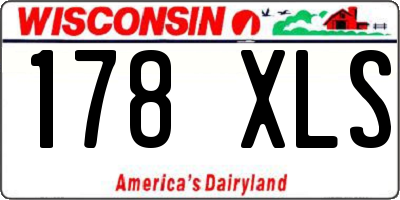 WI license plate 178XLS