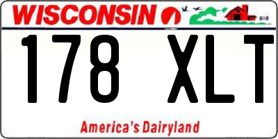 WI license plate 178XLT