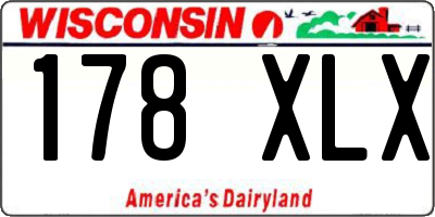 WI license plate 178XLX