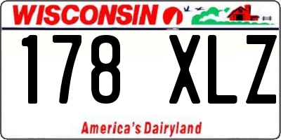 WI license plate 178XLZ