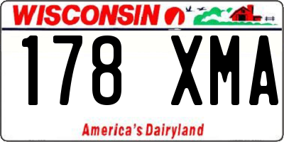 WI license plate 178XMA