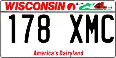 WI license plate 178XMC