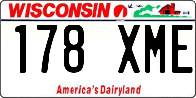 WI license plate 178XME