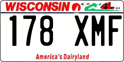 WI license plate 178XMF