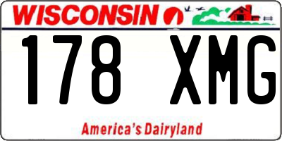 WI license plate 178XMG