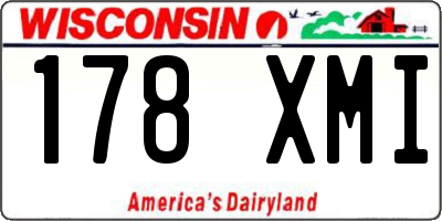 WI license plate 178XMI