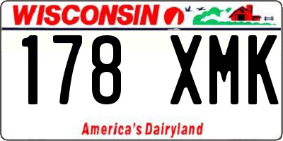 WI license plate 178XMK