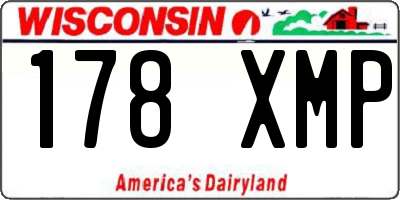 WI license plate 178XMP