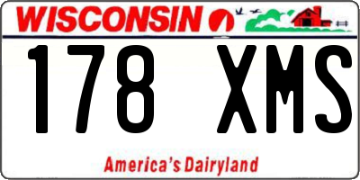 WI license plate 178XMS