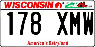 WI license plate 178XMW