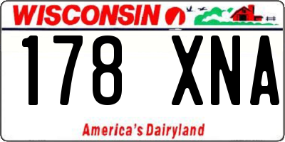 WI license plate 178XNA