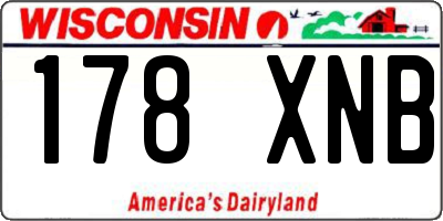 WI license plate 178XNB