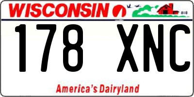 WI license plate 178XNC
