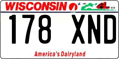 WI license plate 178XND
