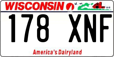 WI license plate 178XNF