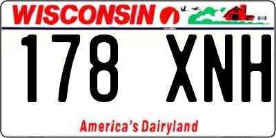 WI license plate 178XNH