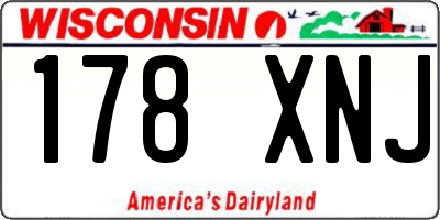 WI license plate 178XNJ