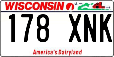 WI license plate 178XNK