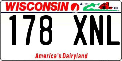 WI license plate 178XNL
