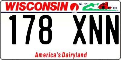 WI license plate 178XNN