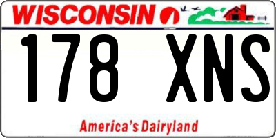 WI license plate 178XNS