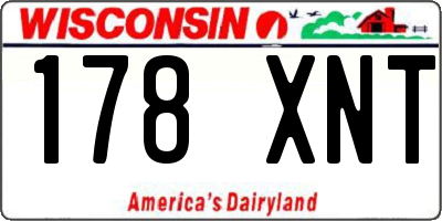 WI license plate 178XNT
