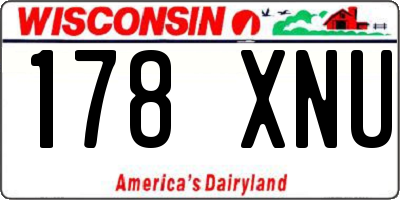 WI license plate 178XNU