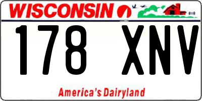 WI license plate 178XNV