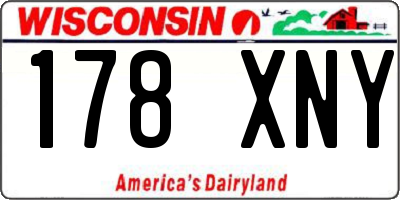 WI license plate 178XNY