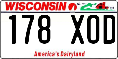 WI license plate 178XOD