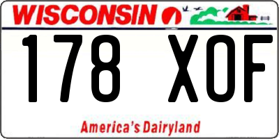 WI license plate 178XOF