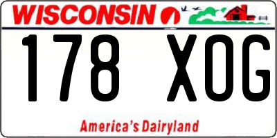 WI license plate 178XOG