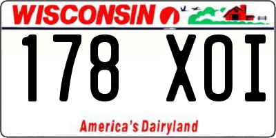 WI license plate 178XOI