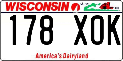 WI license plate 178XOK