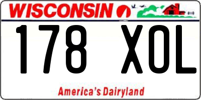 WI license plate 178XOL