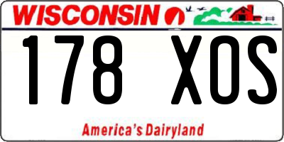 WI license plate 178XOS